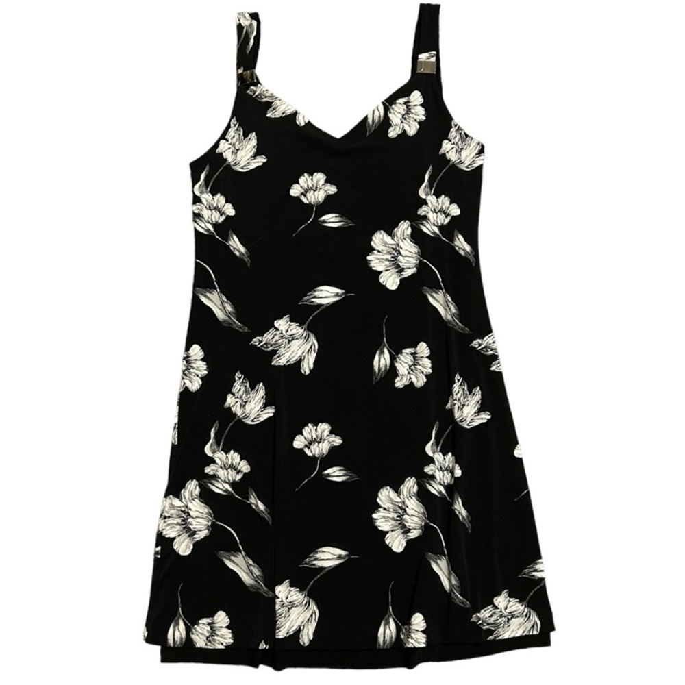 WHITE HOUSE BLACK MARKET NWT Sleeveless Floral Reversible Tank Dress L - Picture 1 of 12